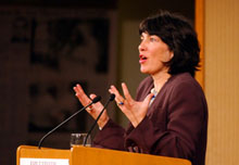 Christiane Amanpour gives keynote address at the Forum.