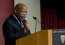 Rep. John Lewis after delivering the 2008 T.H. White Lecture.
