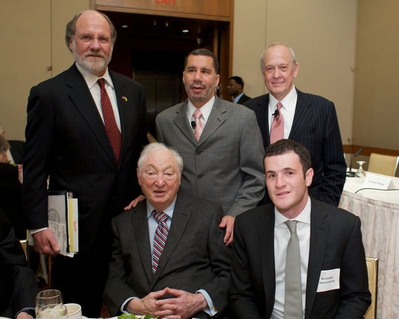 Gov. Corzine, Walter H. Shorenstein, Gov. Paterson, Alex S. Jones, and Brandon Shorenstein