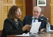 Cheryl Contee and Alex S. Jones, Shorenstein Center director.