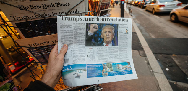 Trump on newspaper front page