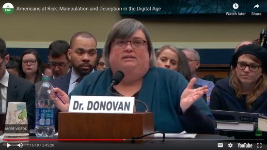 Dr. Joan Donovan testifies in Congressional Hearing on January 8 2020