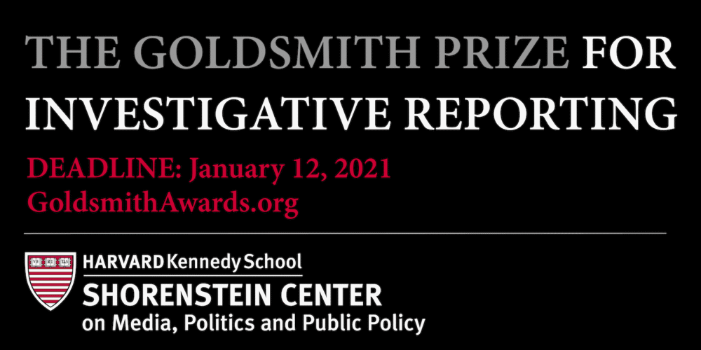 2021 Goldsmith Awards deadline Jan 12