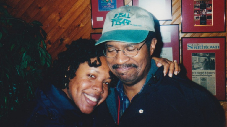 Natalie Bullock Brown with her father