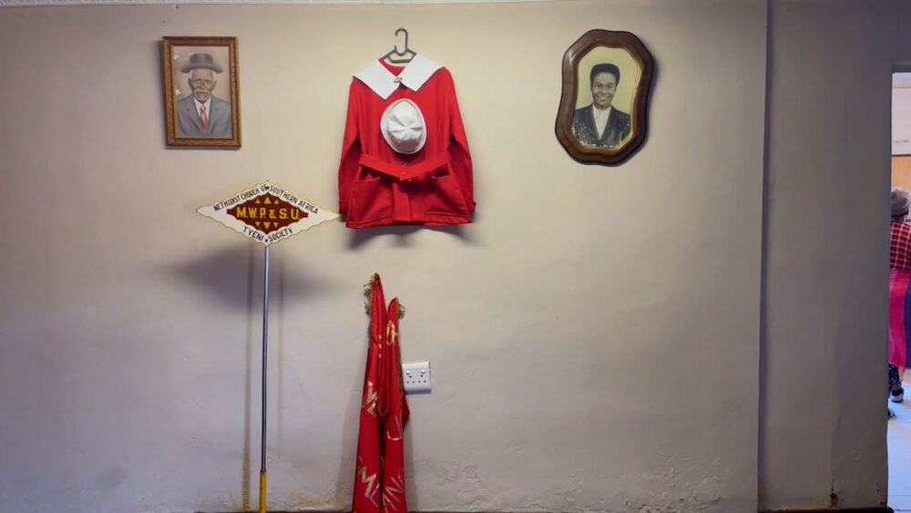 Photograph of items placed on a wall