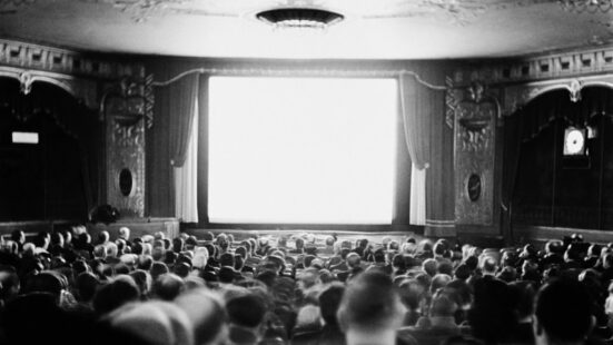 Black and white movie theatre