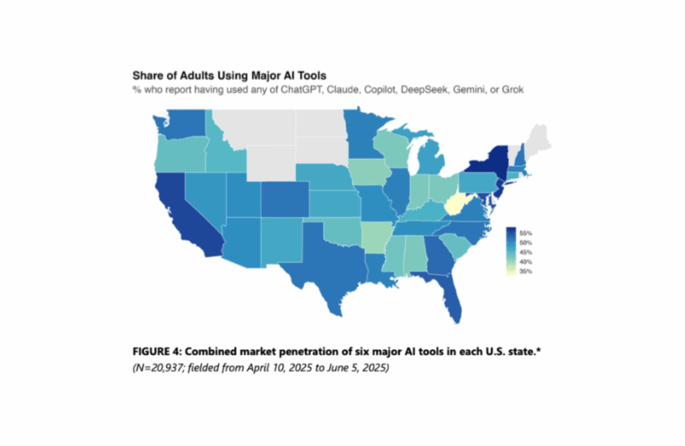 A U.S. map titled 