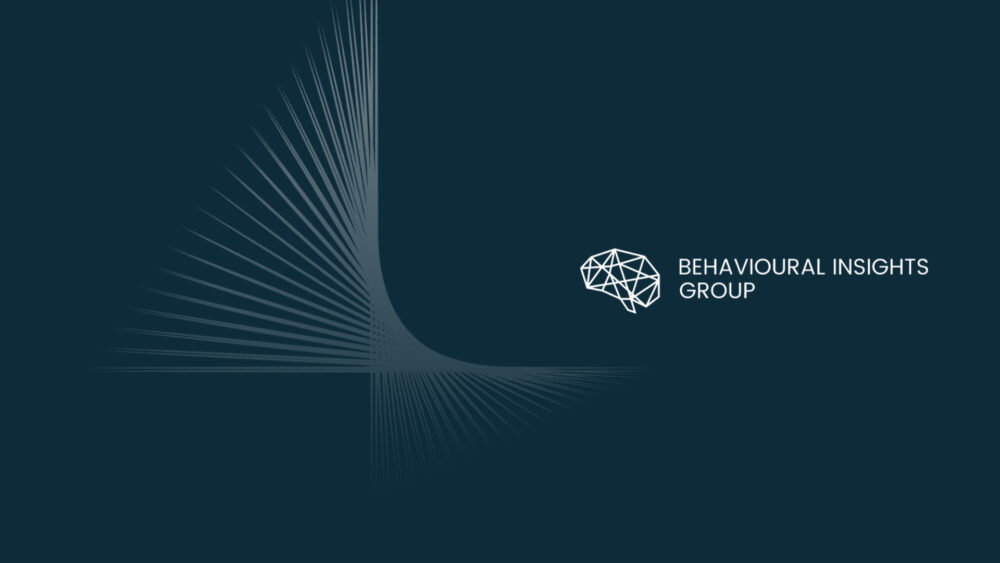logo of the behavioral insights group, which is a network of interconnected lines forming the shape of a brain