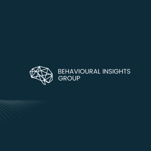 logo of the behavioral insights group, which is a network of interconnected lines forming the shape of a brain