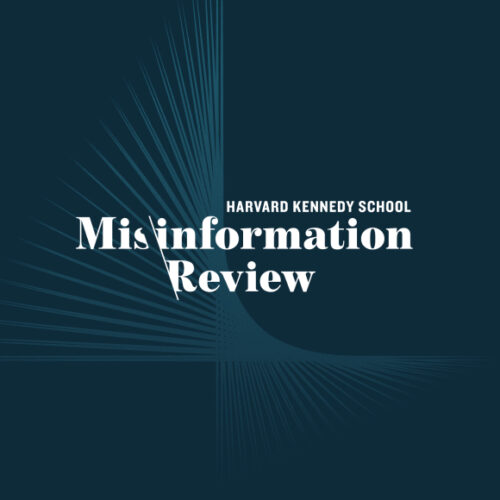 image showing the HKS Misinformation Review logo, which is the title of the journal in text with a slash dividing 