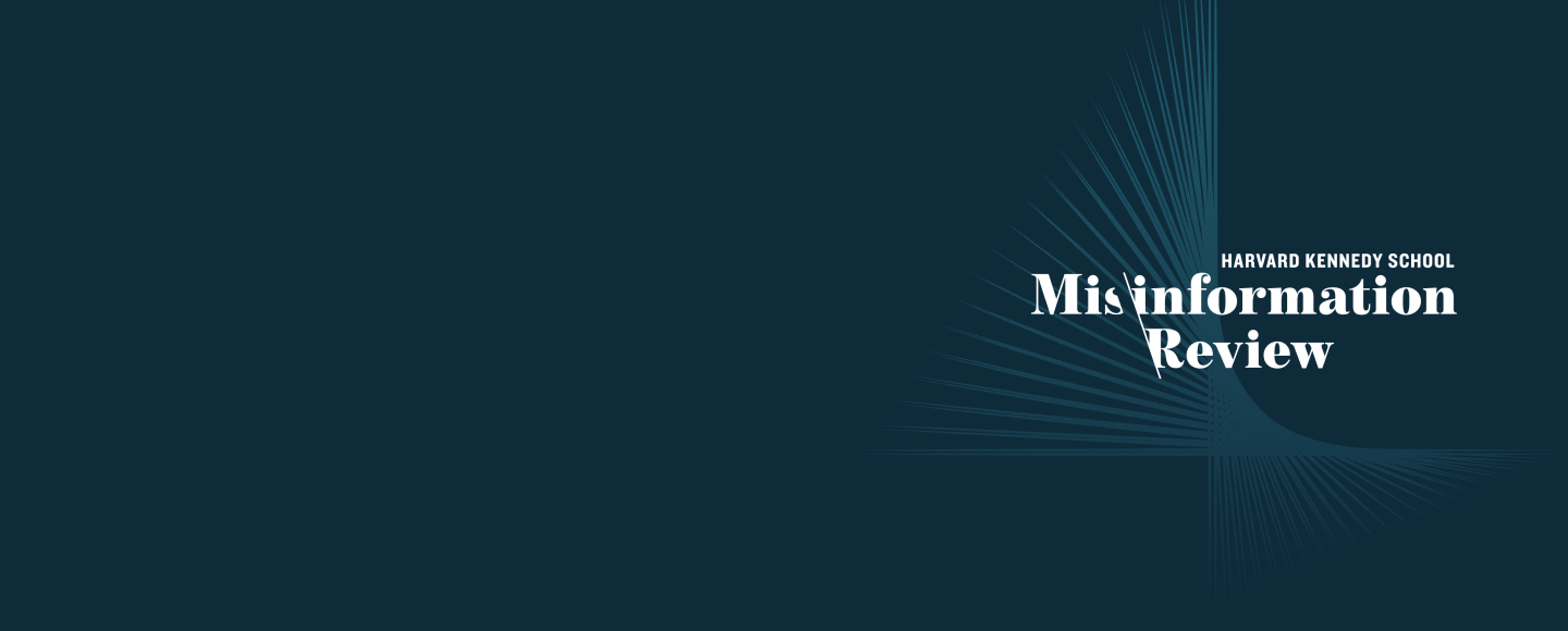 image showing the HKS Misinformation Review logo, which is the title of the journal in text with a slash dividing 