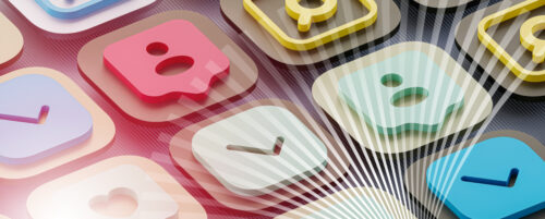 illustration of keys showing different social media icons