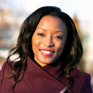 Marya Mtshali, lecturer in Women, Gender & Sexuality Studies, speaks on interracial romance. She is pictured outside the Honan Allston Branch Boston Public Library. Stephanie Mitchell/Harvard Staff Photographer